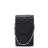MOSZ Telefoontasje Quilted Black Brushed Silver