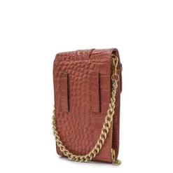 MOSZ Telefoontasje Croco Cognac Gold -Eastpak Winkel 2. achterkant bruin goud