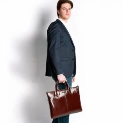 Piquadro Blue Square Expandable Slim Computer Bag 15.6" Mahogany -Eastpak Winkel ca4021b2 mo dett9