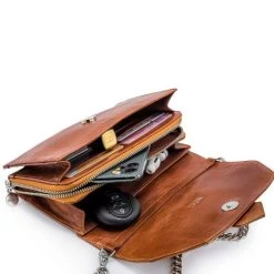 MOSZ Krisbag Telefoontasje Vintage Cognac -Eastpak Winkel krisbag vintage cognac binnenkant