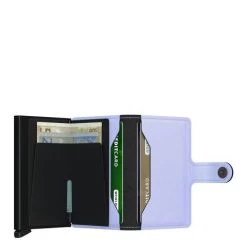 Secrid Mini Wallet Portemonnee Matte Lilac Black -Eastpak Winkel m matte lilac black open 2