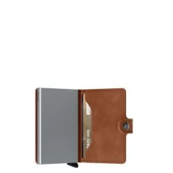 Secrid Mini Wallet Portemonnee Vintage Cognac Silver -Eastpak Winkel mwcogsil1