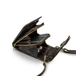 MOSZ Telefoontasje Leopard Gold Shiny Light Gold -Eastpak Winkel panter binnenkant