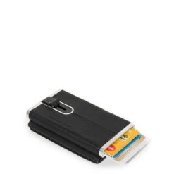 Piquadro Black Square Compact Wallet For Banknotes And Creditcards Black -Eastpak Winkel pp4891b3r n dett2