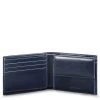 Piquadro Blue Square Men's Wallet With Flip Up/Coin Pocket Night Blue