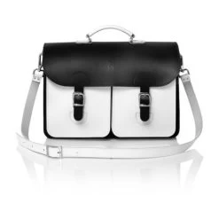 OldSchool Bags Schooltas Extra Large Zwart-Wit -Eastpak Winkel schoudertas leer oldschool bags xl zwart wit3 1