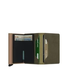 Secrid Slim Wallet Portemonnee Saffiano Olive -Eastpak Winkel secrid slimwallet saffiano olive open