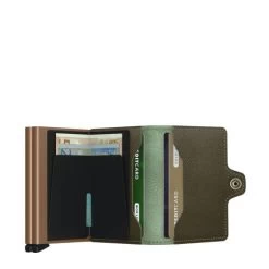Secrid Twin Wallet Portemonnee Saffiano Olive -Eastpak Winkel secrid twinwallet saffiano olive open